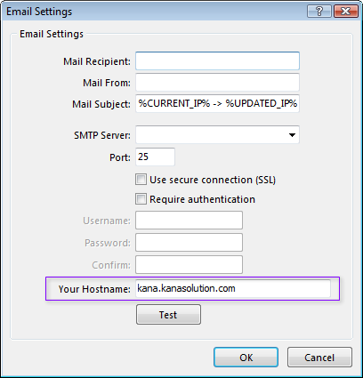 Email settings