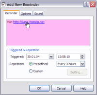 Kana Reminder Add/Edit Window Kana Reminder Add/Edit Window