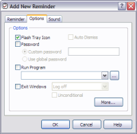 Kana Reminder Add/Edit Option Window Kana Reminder Add/Edit Option Window