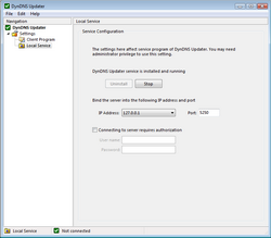Local service configuration Local service configuration