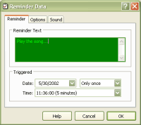 Kana Reminder Add/Edit Window Kana Reminder Add/Edit Window