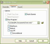 Kana Reminder Add/Edit Option Window Kana Reminder Add/Edit Option Window