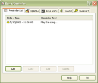 Kana Reminder main window Kana Reminder main window